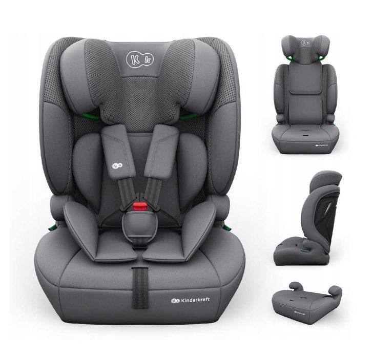 Okazja! Nowy fotelik samochodowy Kinderkraft 3w1 76-150 cm 9-36 kg R129 i-Size szary 378d
