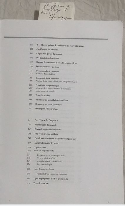 Planificação e avaliação do ensino e aprendizagem