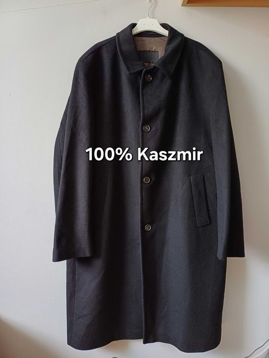 Eres czarny kaszmirowy męski płaszcz rozmiar XXL