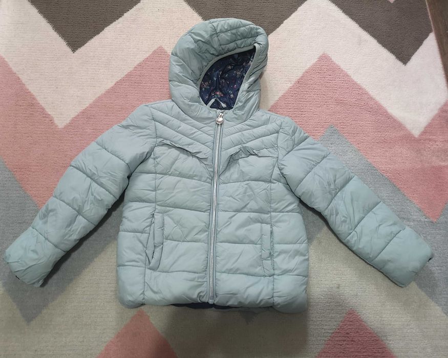 Kurtka dziewczęca pikowana 116 niebieska jesień /wiosna