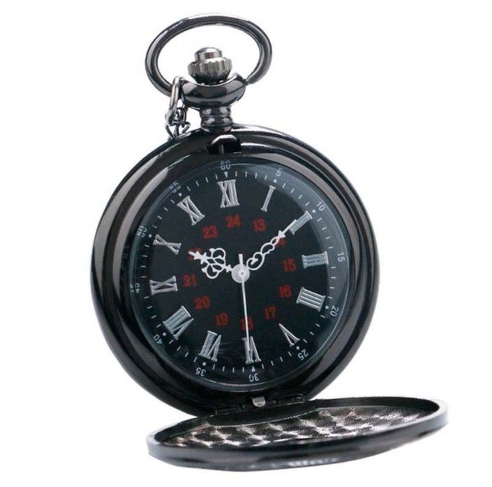 Relógio de Bolso Especial Quartz, Mecânico, Dual Display,Preto, SELADO