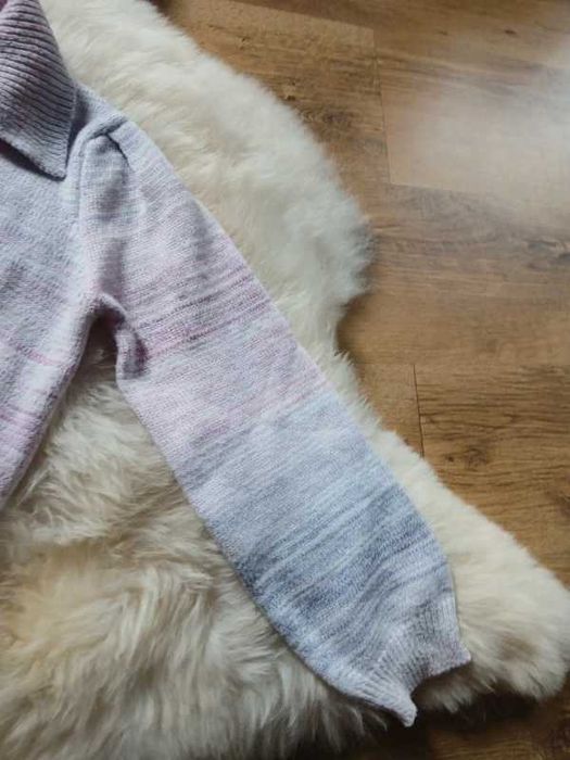Krotki rozpinany sweterek kardigan ombre pastelowy
