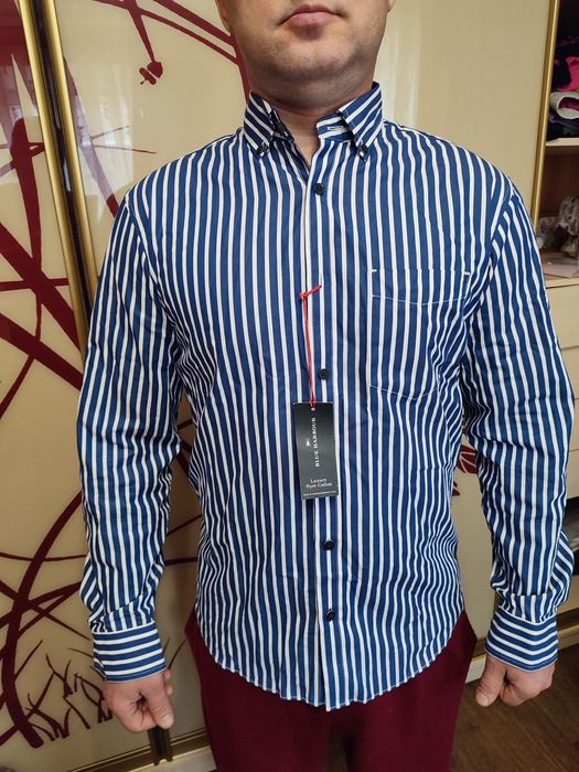 Чоловіча рубашка гарна в смужку р. S, 44-46
