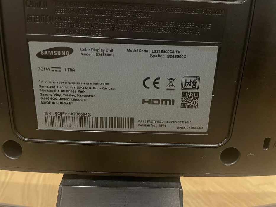 Monitor Samsung Curvo 24” Full HD – S24E500C