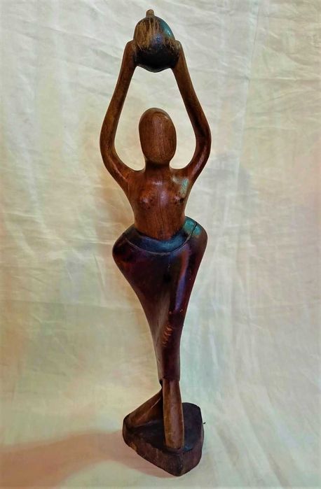 Escultura Madeira Mulher Africana