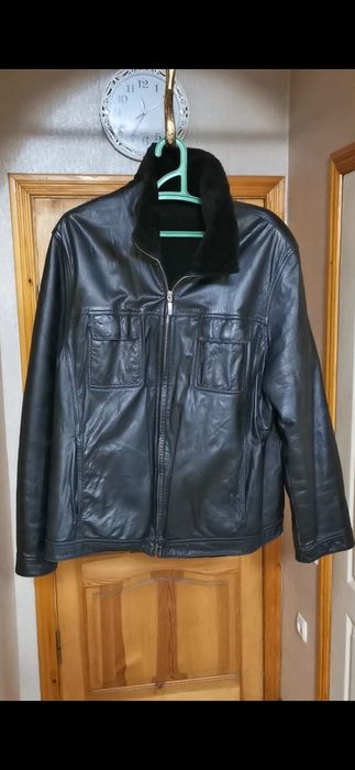 Зимняя кожаная куртка