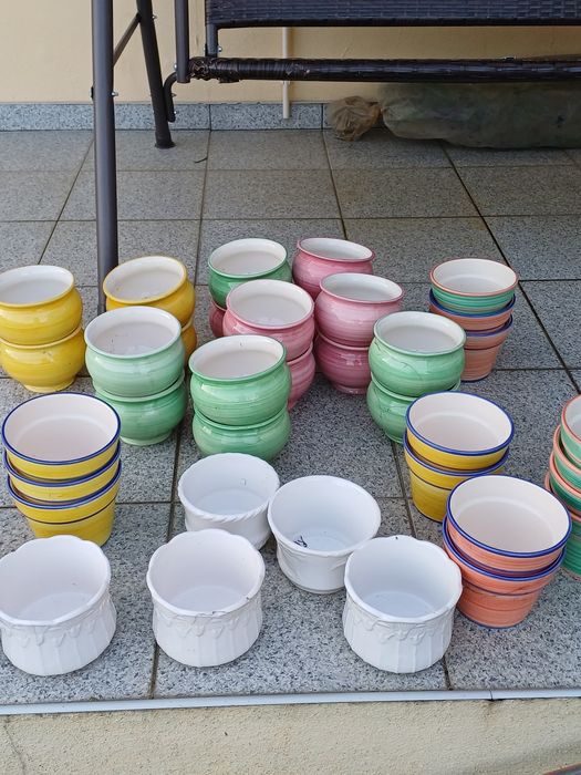 Vasos de várias cores