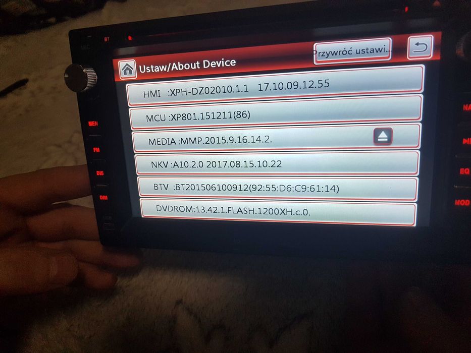 Radio samochodowe VW dotyk
