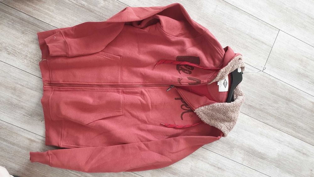 Bluza Lee Cooper rozmiar L na suwak z kapturem bordowy