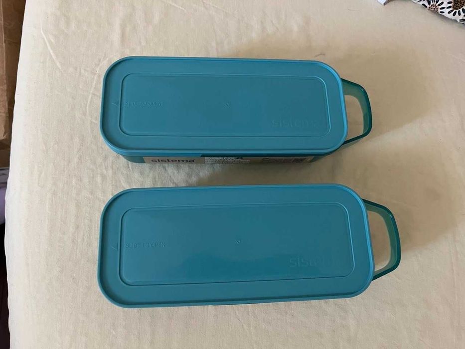 2 caixas Sistema Slide and Snack 445 ml – novas, azul