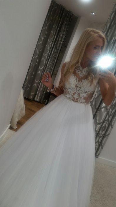 Suknia ślubna 34 XS Bellissima Śnieżno biała Princesska