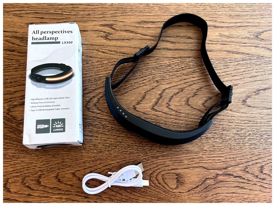 Fita Led para Cabeça - Nova - Carregamento USB