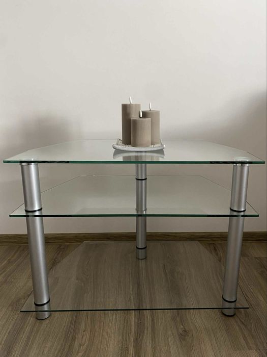 Szklany stolik szklana szafka rtv na gramofon