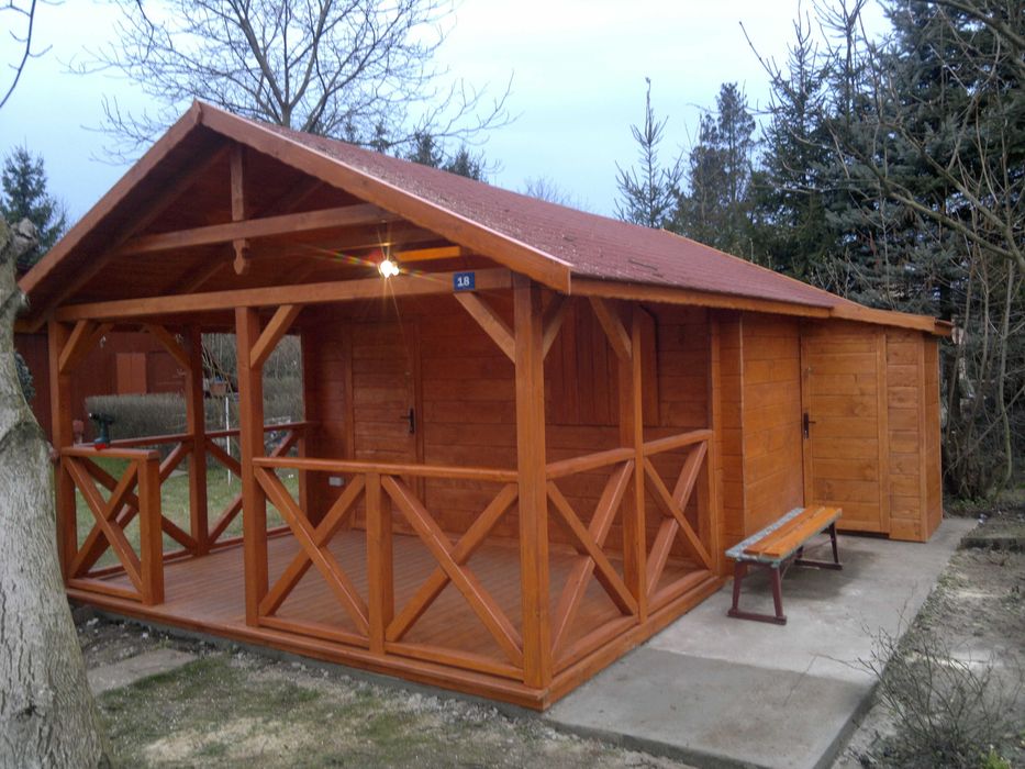 Drewniany domek, domek ogrodowy, mobilny, modułowy, altana działkowa