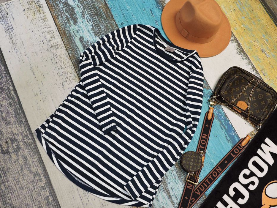 Vero Moda bawełniana bluzka paski granat S