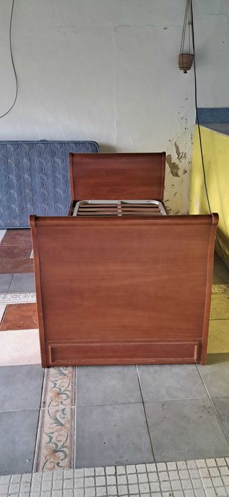 Cama solteiro barco estilo Império madeira