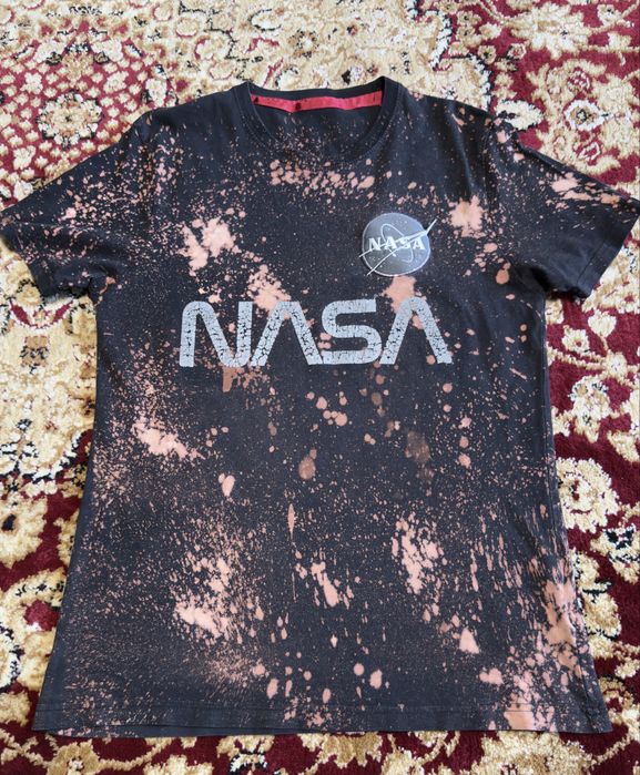Футболка Alpha Industries X Nasa off dye кастом