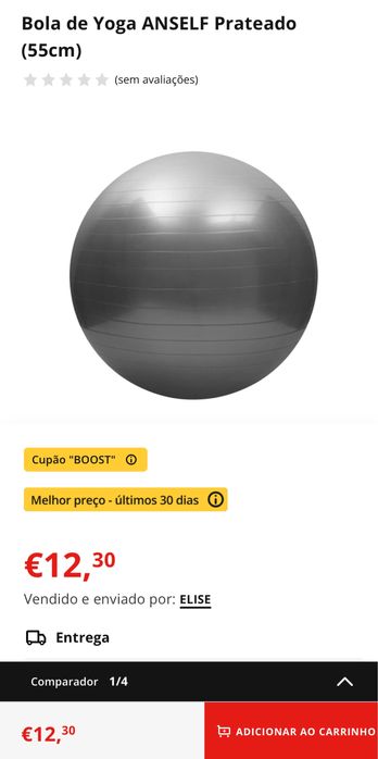 Bola de Yoga ANSELF Prateado (55cm)