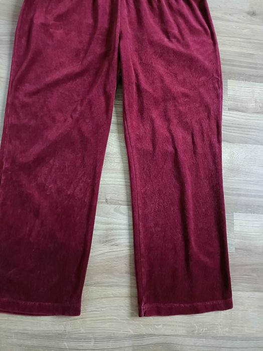 Spodnie damskie materiałowe welurowe plus size domowe dresowe 46 XXXL