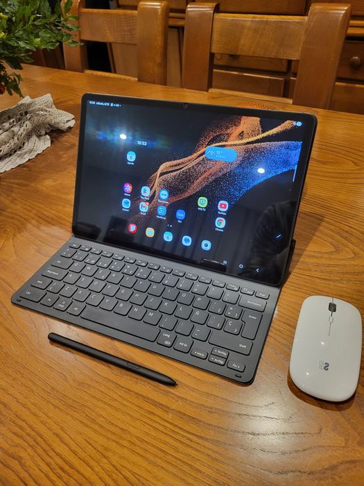 Samsung Tab S8+ Plus  c/teclado, capa, rato e película de vidro