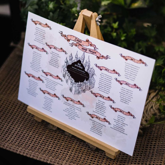 plan usadzenia gości weselnych plakat - w stylu Harrego Pottera