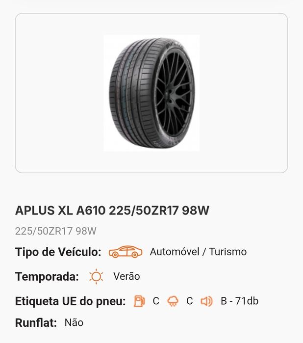 Pneus Aplus 225/50/17