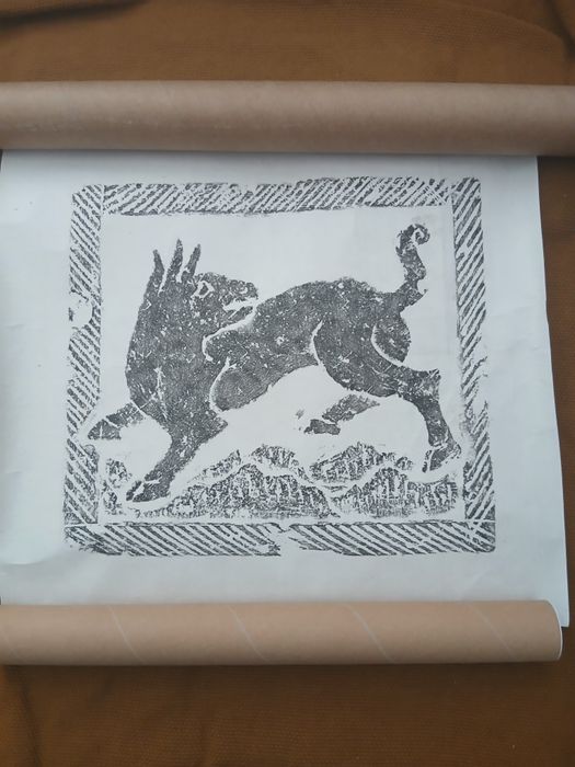 Chińska grafika/odcisk/linoryt