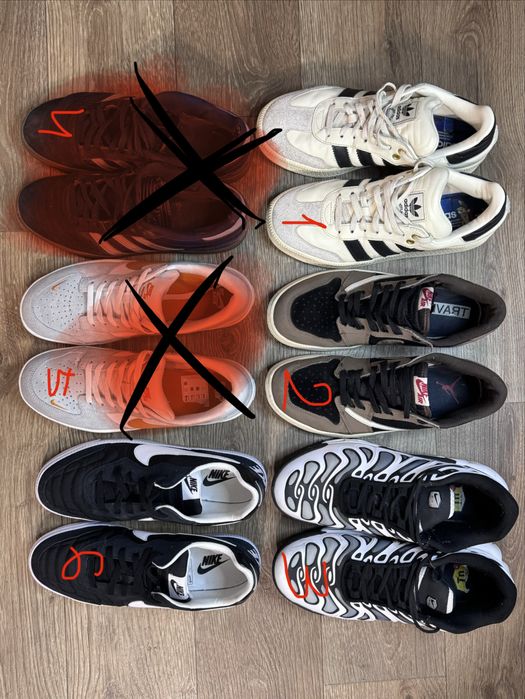 Кросівки Nike, Jordan, Adidas Samba — 4 пари, б/у