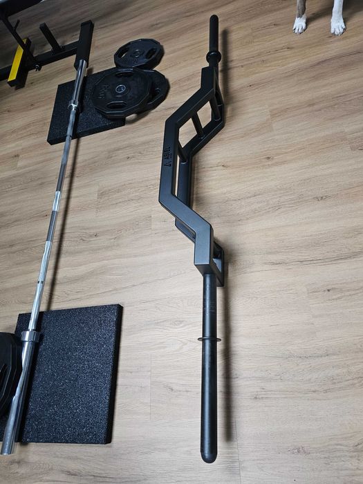 Gryf olimpijski kratownica łamana sztanga 220 cm masywna i ciężka