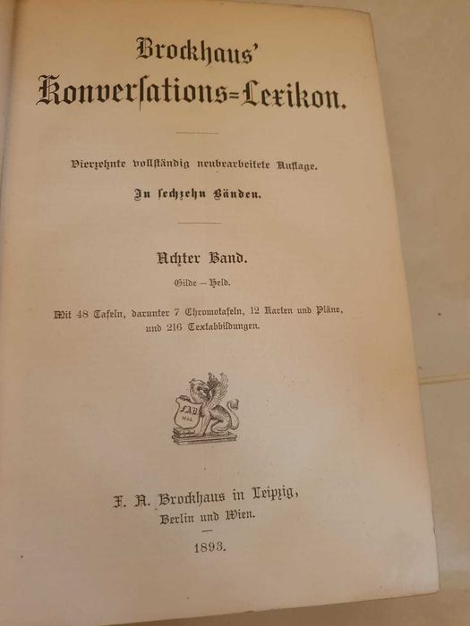 encyklopedia Brockhaus z 1893 roku 17 tomow