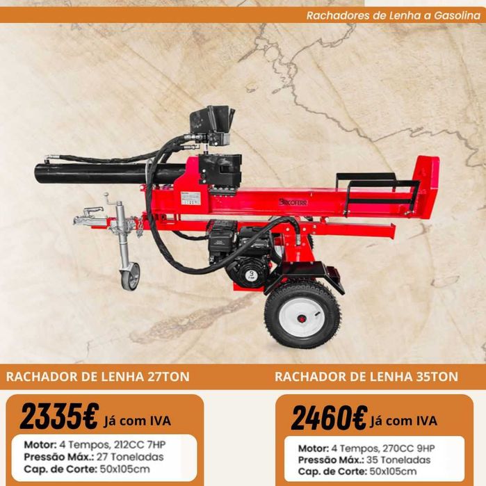 Rachador de Lenha a Gasolina 27 e 35 Ton JL20
