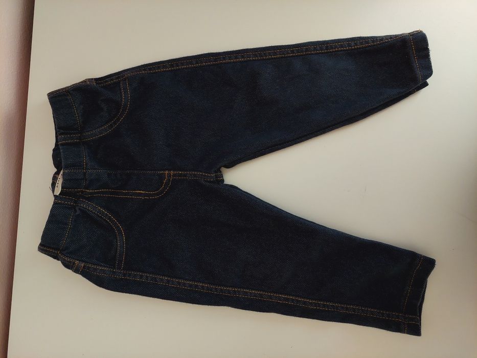 Granatowe legginsy jak dżinsy next 9-12m 74-80 cm