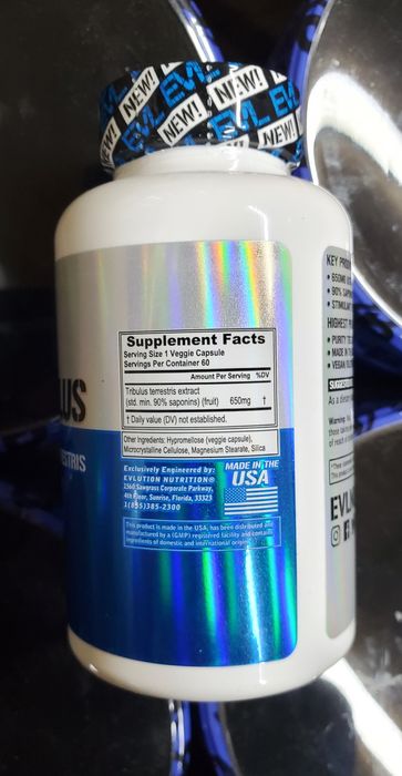 Evlution Nutrition 100% Tribulus 60кап 90% Saponins