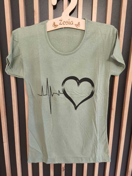 Damski komplet piżama spodenki koszulka zielona. rozmiar L