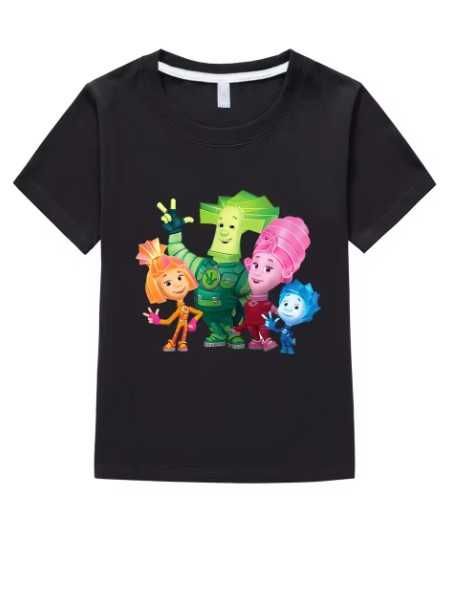 Nowa, wysokiej jakości koszulka dziecięca z motywem kreskówki Fiksiki