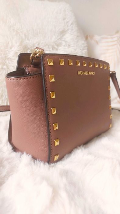 Michael Kors "Selma" Medium Dusty Pink torba listonoszka jak nowa!