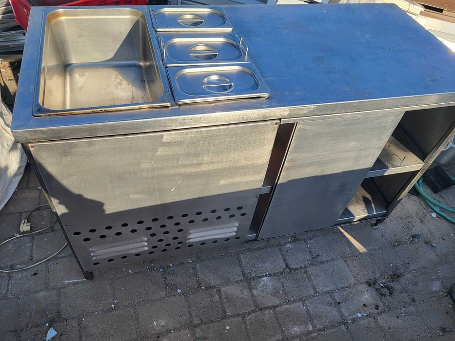 Bemar Gastronomiczny, Podgrzewacz Wodny na 3 Pojemniki GN, Stół Blat