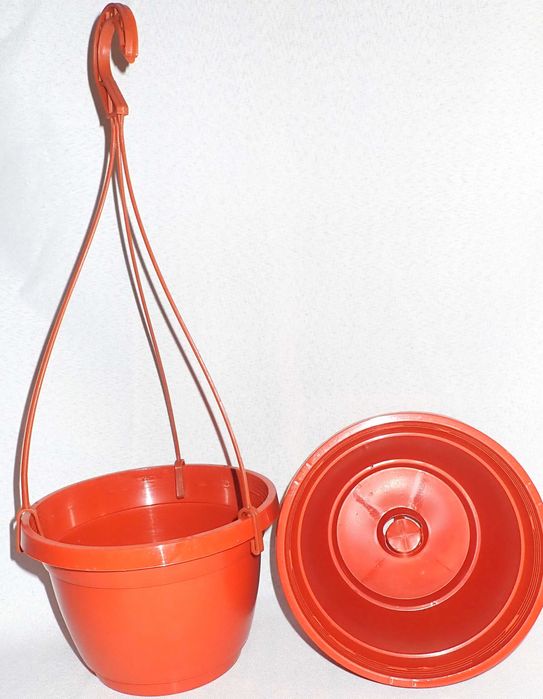 Doniczki wiszące śr.18cm CEGLASE AMPLE ZWISY 18 cm BIAŁE na truskawki