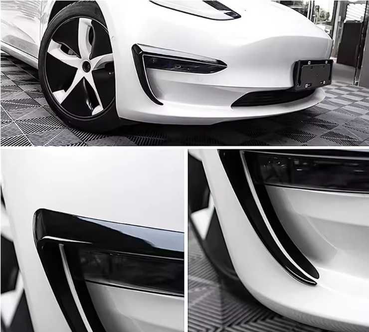 Клыки на передний бампер, накладки на противотуманные фары Тесла