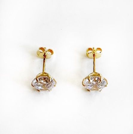 Złote kolczyki duży kamień 14k 585