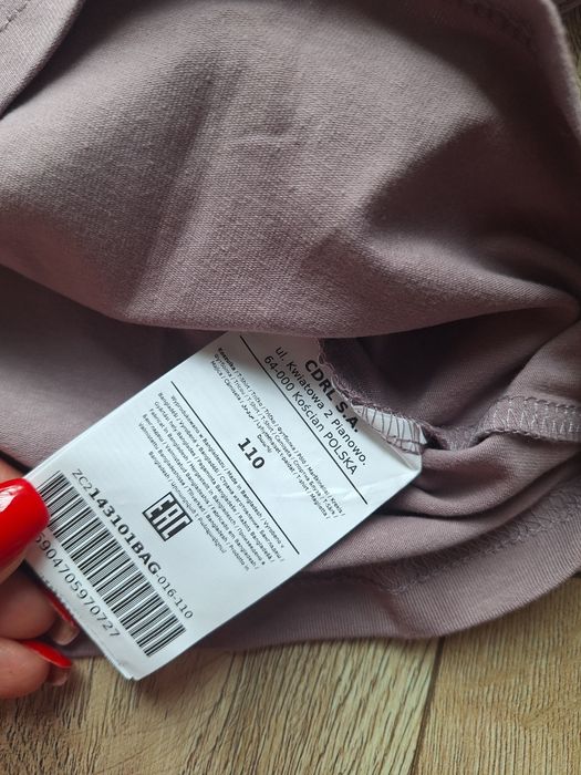 Fioletowa dziewczęca bluzka nowa z metką Coccodrillo rozmiar 110 z dłu