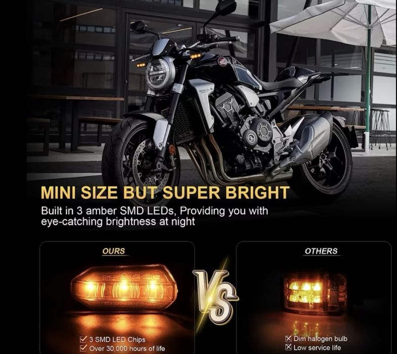 Світлодіодні поворотники для мотоцикла 12 вольт 2шт