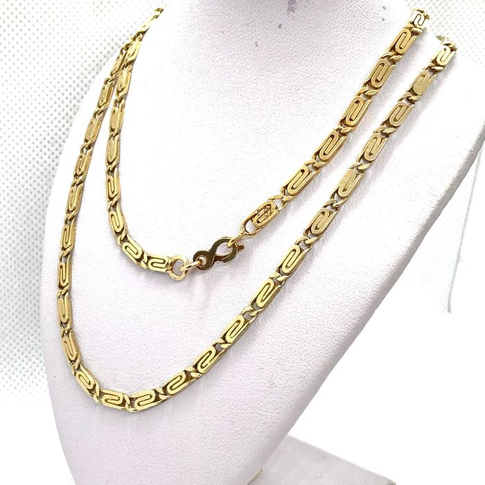 Złoty ŁAŃCUSZEK męski 14K splot GRECKI 56 cm