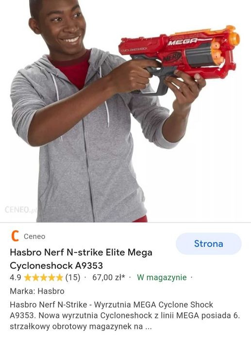 Nerf pistolet, stan idealny