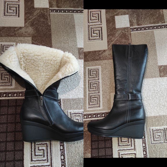 Шкіряні зимові сапоги