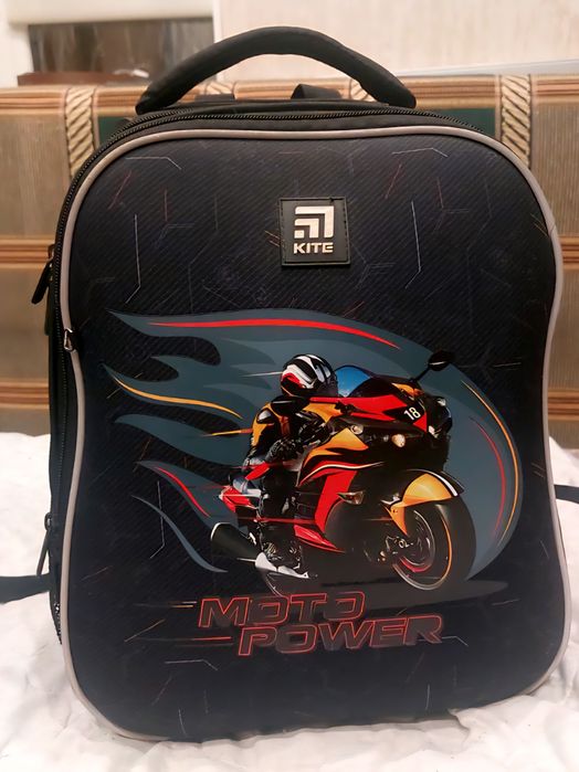 Шкільний набір Рюкзак каркасний + Пенал Kite Education Moto power