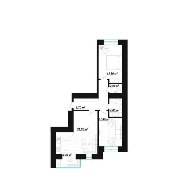 Терміново! 2кім з кухнею-студією в готовому будинку ЖК Княгинин! 2 пов