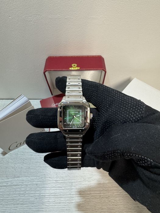 Zegarek cartier santos medium zielony
