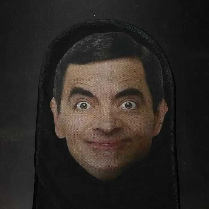 Maska Jaś Fasola Mr. Bean Siatka Przebranie Kostium Czapka NOWA