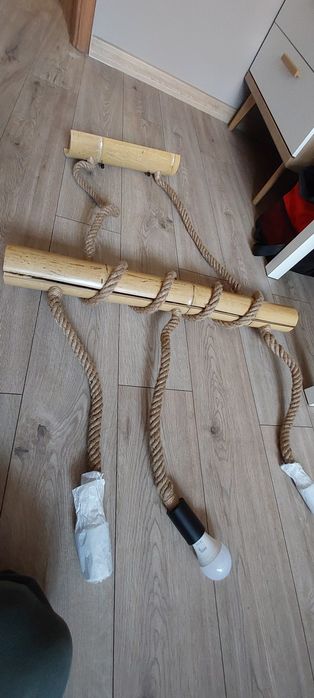 Lampa boho wisząca. Bambus